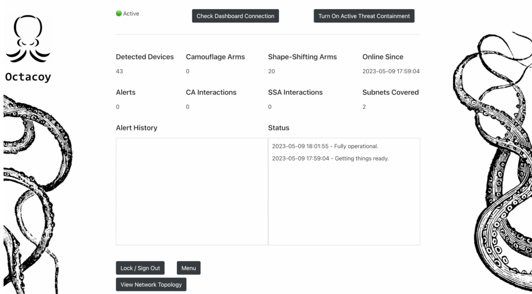 Octacoy dashboard