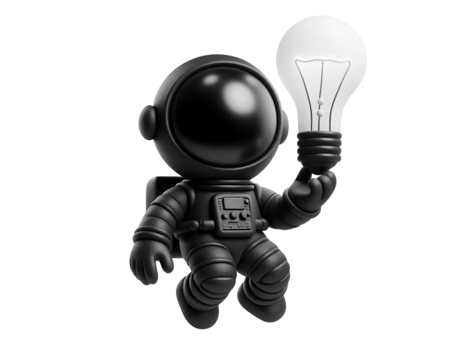 Spaceman with lightbulb